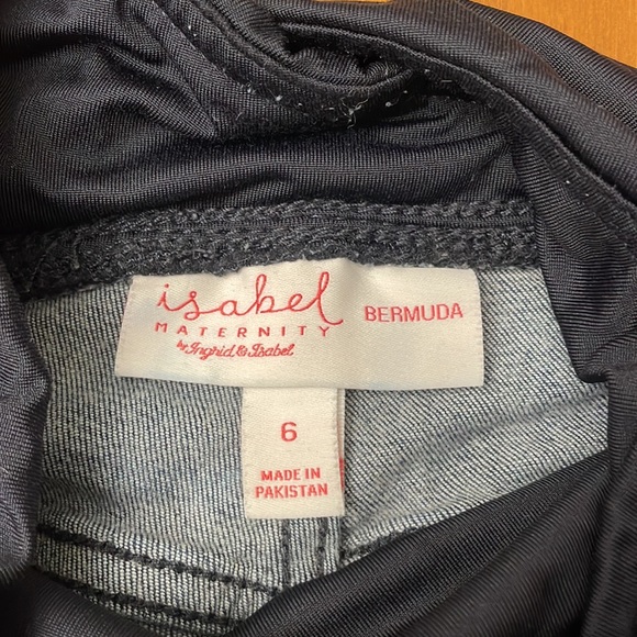 Isabel Maternity Bermuda Jean Shorts, Size 6 - Picture 2 of 3